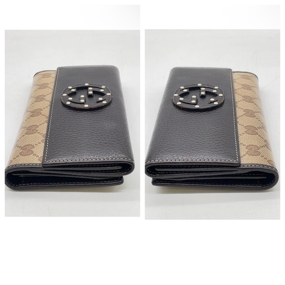 Gucci Brown and Tan Crystal and leather coated long wallet - Picture 8 of 16